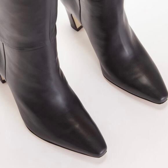 EVERLANE The Banana Boot Black Knee High Napa Leather Point Toe Pull On 9 NEW - Picture 6 of 11
